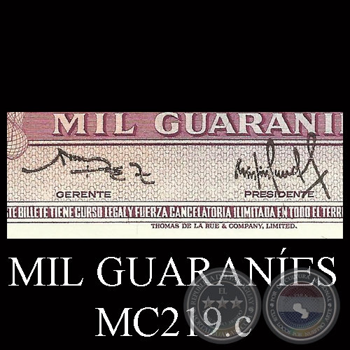 MIL GUARANES - MC219.c - FIRMA: OSCAR RODRGUEZ - CRISPINIANO SANDOVAL