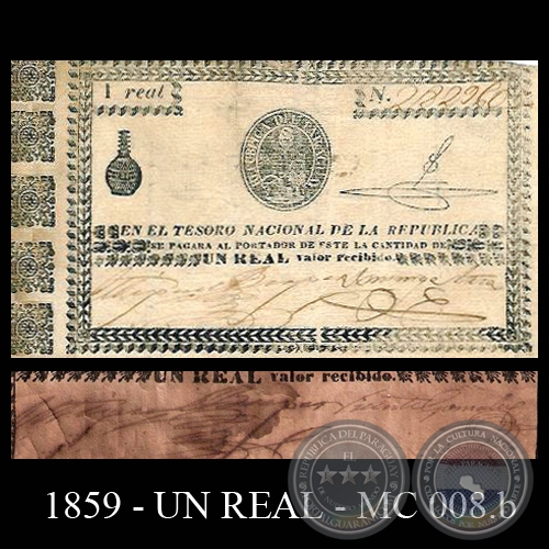 1859 - UN REAL - MC008.b - FIRMAS: MIGUEL BERGES  VICENTE GONZLEZ