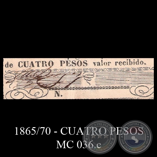 CUATRO PESOS - MC 036.c - FIRMAS : MIGUEL BERGES y ...................