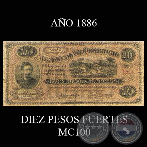 DIEZ PESOS FUERTES - MC100 - RARO