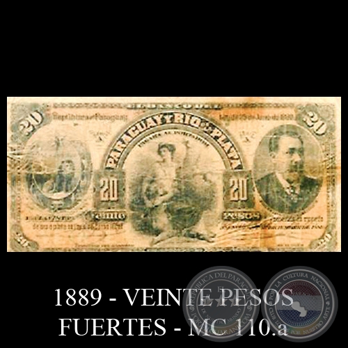 VEINTE PESOS FUERTES - MC110.a - FIRMA: JUAN B. GAONA - 