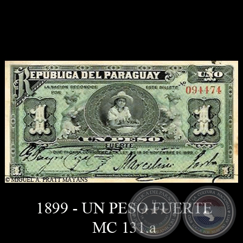 UN PESO FUERTE - MC131.a - FIRMA: GERNIMO PEREIRA CAZAL  MARCELINO JORBA