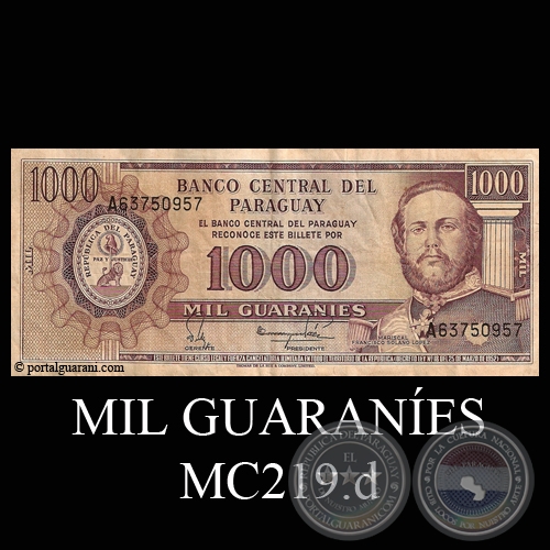 MIL GUARANES - MC219.d - FIRMA: RUBN FALCN SILVA - JOS ENRIQUE PEZ