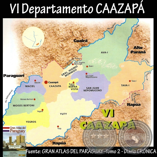 VI DEPARTAMENTO DE CAAZAP (GRAN ATLAS DEL PARAGUAY. TOMO 2. Diario CRNICA)