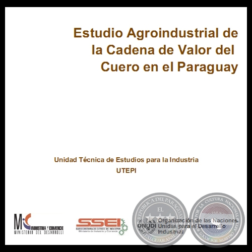 ESTUDIO AGROINDUSTRIAL DE LA CADENA DE VALOR DEL CUERO EN EL PARAGUAY, 2008
