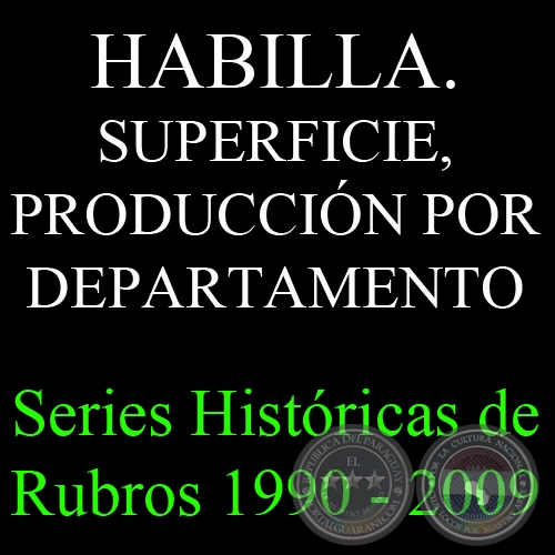 HABILLA. SUPERFICIE, PRODUCCIN POR DEPARTAMENTO 1990 - 2009
