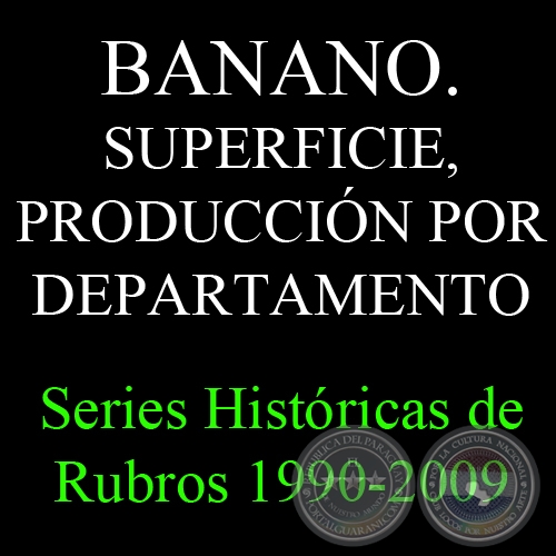 BANANO. SUPERFICIE, PRODUCCIN POR DEPARTAMENTO 1990 - 2009