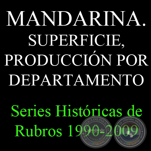 MANDARINA. SUPERFICIE, PRODUCCIN POR DEPARTAMENTO 1990 - 2009