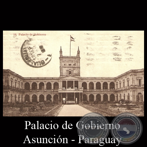 PALACIO DE GOBIERNO, ASUNCIÓN - Fototipia: THOMAS - BARCELONA - TARJETA POSTAL DEL PARAGUAY