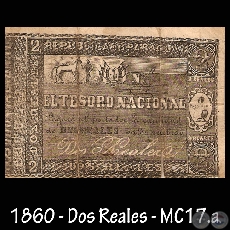 1860 - DOS REALES - FIRMAS: BENIGNO GONZLEZ  ANTONIO IRALA