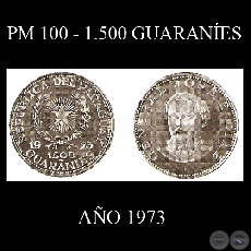 PM 100 – 1.500 GUARANÍES – AÑO 1973