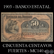 CINCUENTA CENTAVOS FUERTES - MC140.c - FIRMA: AQUILES PECCI  WALTER R. HAYWOOD