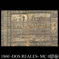 1860 - DOS REALES - FIRMAS: ELAS ORTELLADO  ANTONIO IRALA