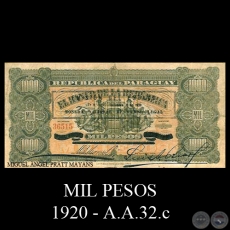 MIL PESOS - Resellado A.A.32.c - Firmas: M. MORESCHI - LUIS A. RIART
