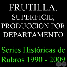 FRUTILLA. SUPERFICIE, PRODUCCIÓN POR DEPARTAMENTO 1990 - 2009
