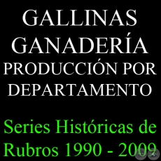 GALLINAS - GANADERÍA - series históricas de rubros 1990 - 2009