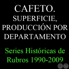 CAFETO. SUPERFICIE, PRODUCCIN POR DEPARTAMENTO 1990 - 2009