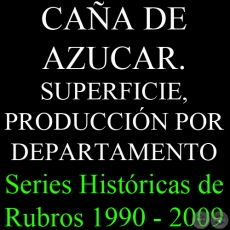 CAÑA DE AZUCAR. SUPERFICIE, PRODUCCIÓN POR DEPARTAMENTO 1990 - 2009