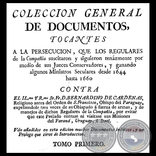 COLECCION GENERAL DE DOCUMENTOS TOMO PRIMERO JESUITAS 1 PORTALGUARANI