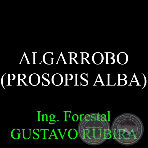 ALGARROBO (PROSOPIS ALBA) - Ing. Forestal GUSTAVO RUBIRA