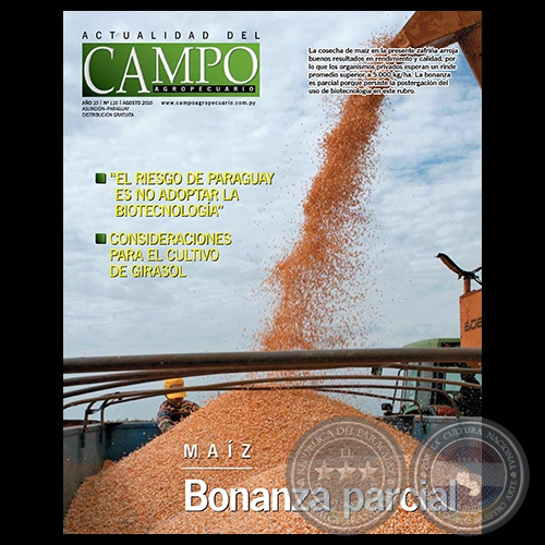 CAMPO AGROPECUARIO - AÑO 10 - NÚMERO 110 - AGOSTO 2010 - REVISTA DIGITAL