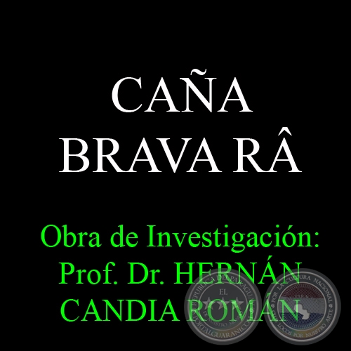 CAÑA BRAVA RÂ - Obra de Investigación: Prof. Dr. HERNÁN CANDIA ROMÁN
