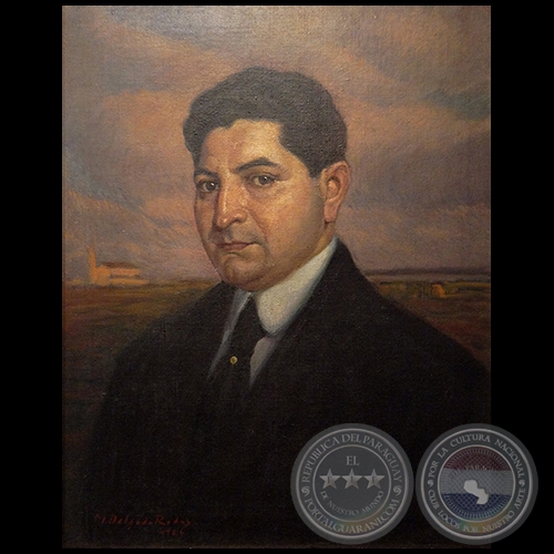 RETRATO DE LISANDRO DÍAZ LEÓN - Óleo sobre tela de RETRATO DE LISANDRO DÍAZ LEÓN