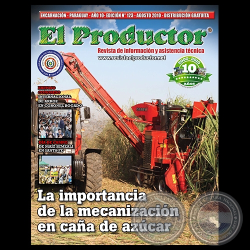 EL PRODUCTOR Revista - AÑO 10 - NÚMERO 123 - AGOSTO 2010 - PARAGUAY