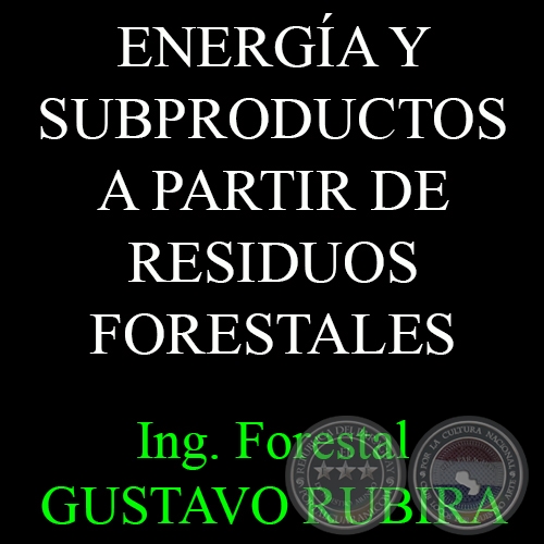 ENERGÍA Y SUBPRODUCTOS A PARTIR DE RESIDUOS FORESTALES - Ing. Forestal GUSTAVO RUBIRA 