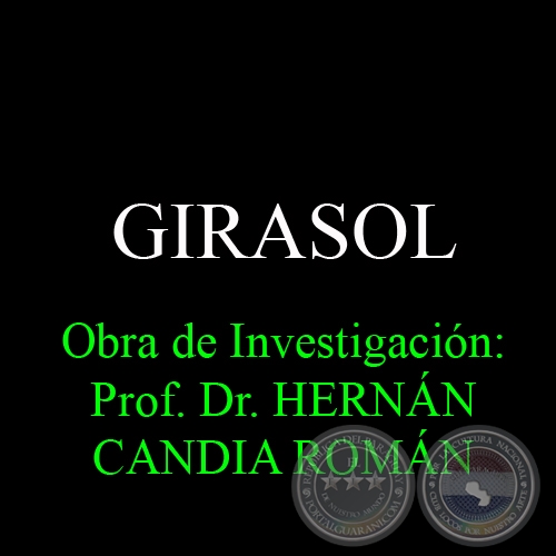 GIRASOL - Obra de Investigacin: Prof. Dr. HERNN CANDIA ROMN