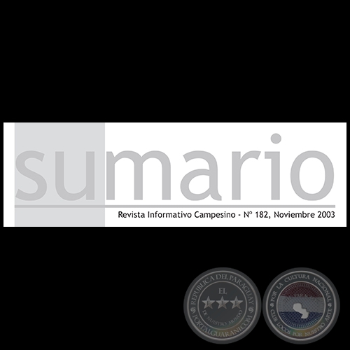 INFORMATIVO CAMPESINO 182 - NOVIEMBRE 2003