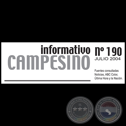 INFORMATIVO CAMPESINO 190 - JULIO 2004