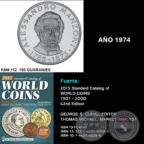 KM# 112 150 GUARANIES - AO 1974 - MONEDAS DE PARAGUAY