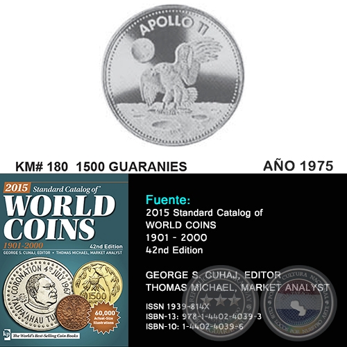 KM# 180 1500 GUARANIES - AO 1975 - MONEDAS DE PARAGUAY