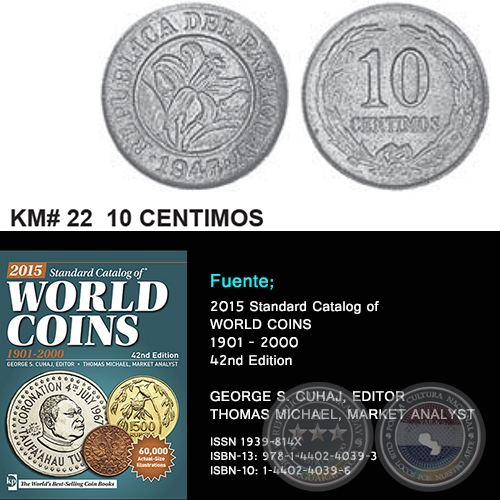 KM# 22 10 CENTIMOS - MONEDAS DE PARAGUAY