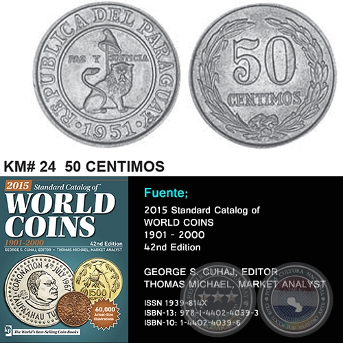 KM# 24 50 CENTIMOS - MONEDAS DE PARAGUAY