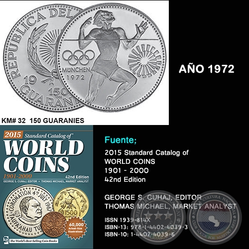 KM# 32 150 GUARANIES - AÑO 1972 - MONEDAS DE PARAGUAY