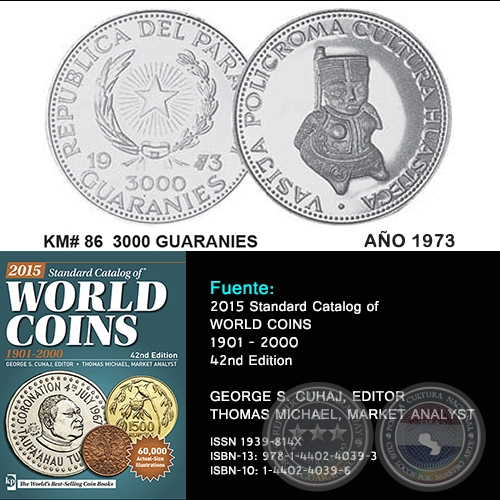 KM# 86 3000 GUARANIES - AÑO 1973 - MONEDAS DE PARAGUAY