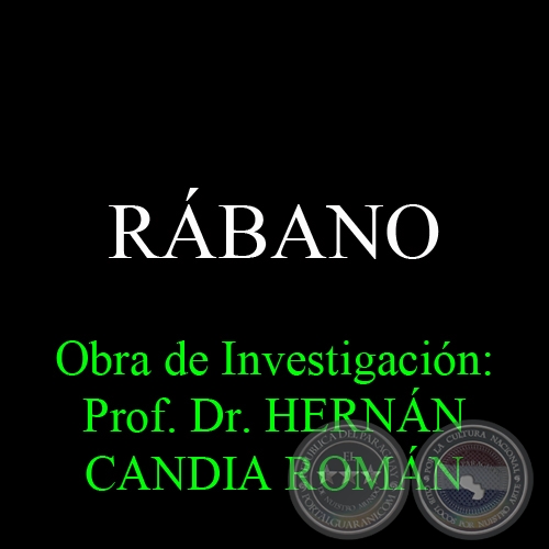 RÁBANO - Obra de Investigación: Prof. Dr. HERNÁN CANDIA ROMÁN