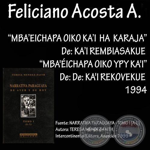 MBA’EICHAPA OIKO KA’I HA KARAJA - Cuentos en guaraní de FELICIANO ACOSTA ALCARAZ