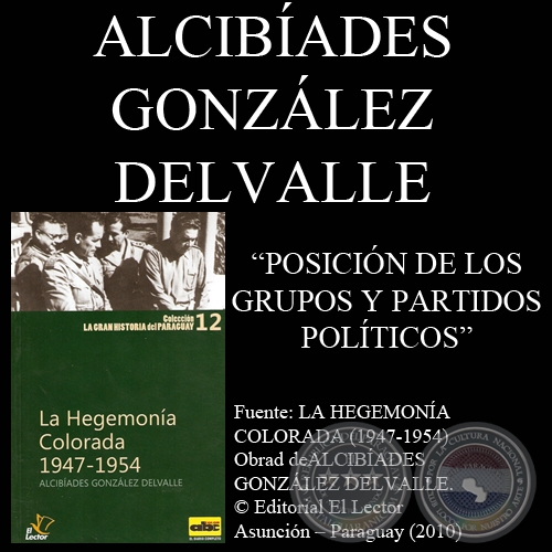 POSICIÓN DE LOS GRUPOS Y PARTIDOS POLÍTICOS EN 1947 (Obra de ALCIBÍADES GONZÁLEZ DELVALLE)