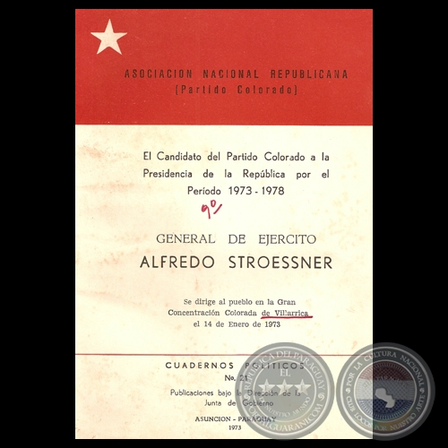 DISCURSO EN CONCENTRACIÓN COLORADA DE VILLARRICA, 1973 - GENERAL DE EJÉRCITO ALFREDO STROESSNER