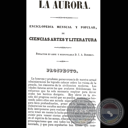 LA AURORA (PROSPECTO,1860) - ENCICLOPEDIA MENSUAL Y POPULAR DE CIENCIAS, ARTES Y LITERATURA 