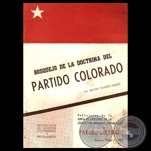 BOSQUEJO DE LA DOCTRINA DE LA ASOCIACIÓN NACIONAL REPÚBLICANA, 1959 - Por BACON DUARTE PRADO 