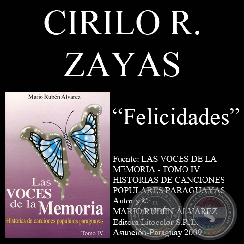 FELICIDADES - Letra de la canción: CIRILO R. ZAYAS