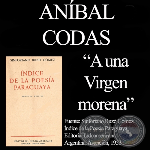 A UNA VIRGEN MORENA (De ÍNDICE DE LA POESÍA de SINFORIANO BUZÓ)