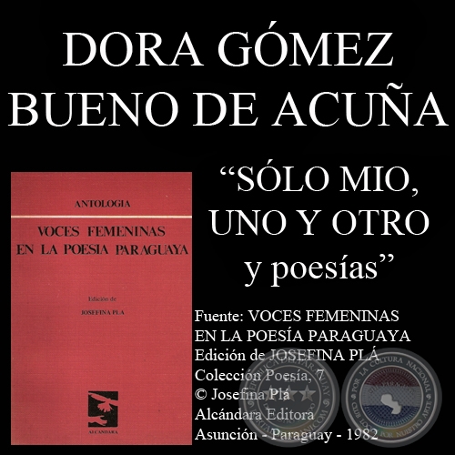 SÓLO MIO, ACCIÓN DE GRACIAS y POESÍAS de DORA GÓMEZ BUENO DE ACUÑA - Año 1982