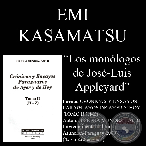 LOS MONOLOGOS DE JOSE-LUIS APPLEYARD (Ensayo de Emi Kasamatsu)