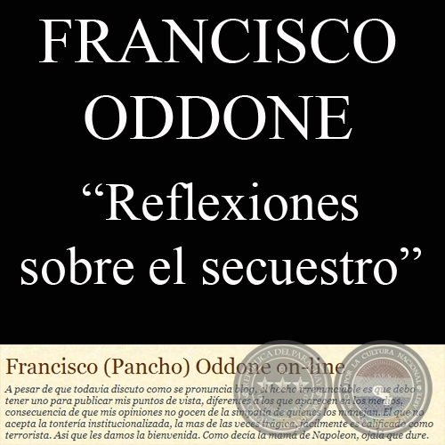 REFLEXIONES SOBRE EL SECUESTRO - Artículo de FRANCISCO (PANCHO) ODDONE