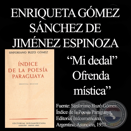 MI DEDAL y OFRENDA MÍSTICA (De ÍNDICE DE LA POESÍA de SINFORIANO BUZÓ)